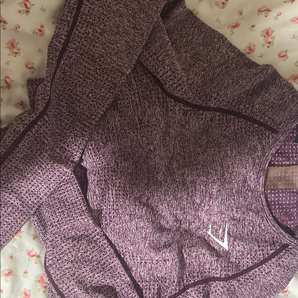 gym-shark Women's Purple cropped long sleeve